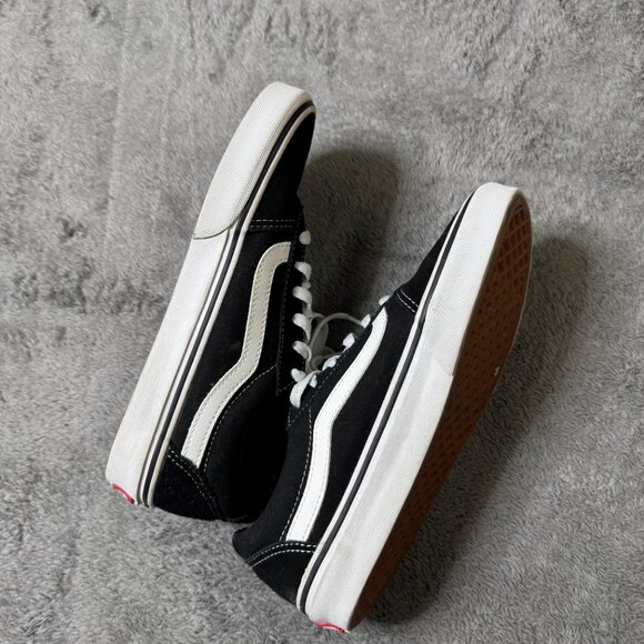 Vans Old Skool Classic Low Top Sneakers Shoes Women 6.5 Black White - Picture 4 of 5